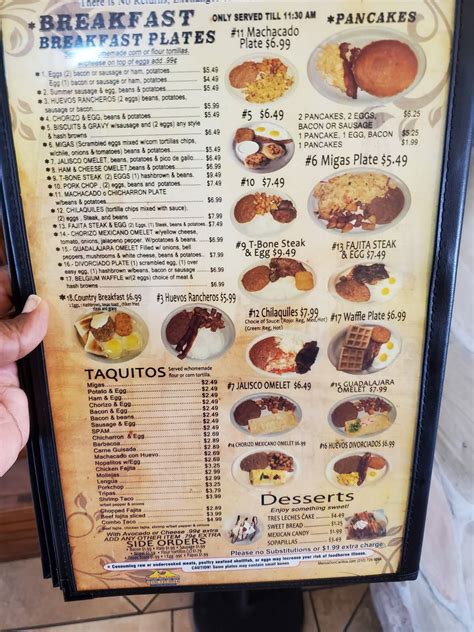 Menu At Guadalajara Mexican Grill Restaurant Victoria