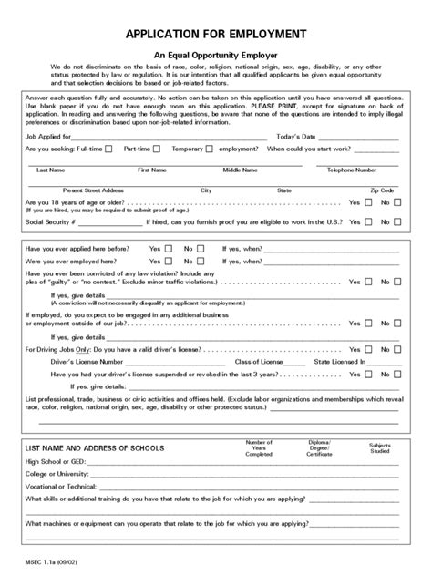Blank Job Application Form 5 Free Templates In Pdf Word Excel Download