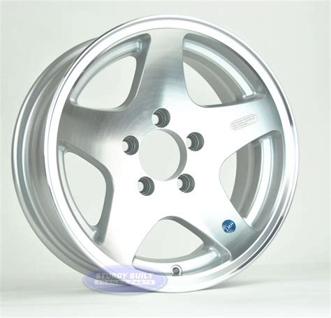 14 Inch Aluminum 5 Star Trailer Wheel 5 Lug 5 On 4 12 Bolt