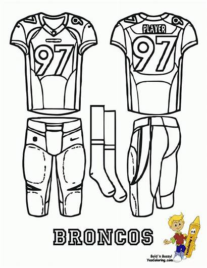 Coloring Pages Denver Football Uniform Jersey Broncos