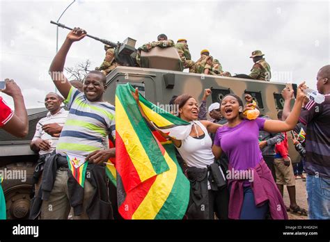 Harare Zimbabwe 17th November 2017 Zimbabwe Demonstration Military Coup Protest Marching