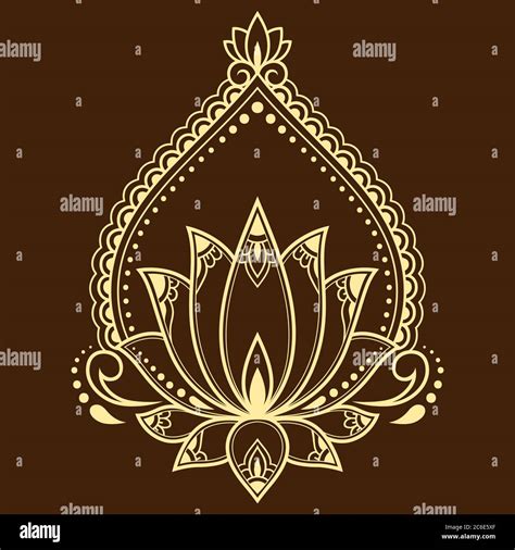 Mehndi Lotus Flower Pattern For Henna Drawing And Tattoo Decoration Mandala In Ethnic Oriental