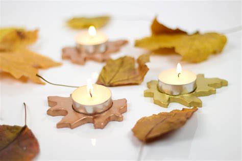 Diy Metallic Leaf Tealight Candle Holders Twinspiration