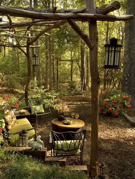 This is a great project idea for making your own patio table that has a slot for your patio umbrella and. Backyard Transformation: From Wild Woods to Garden Dream ...
