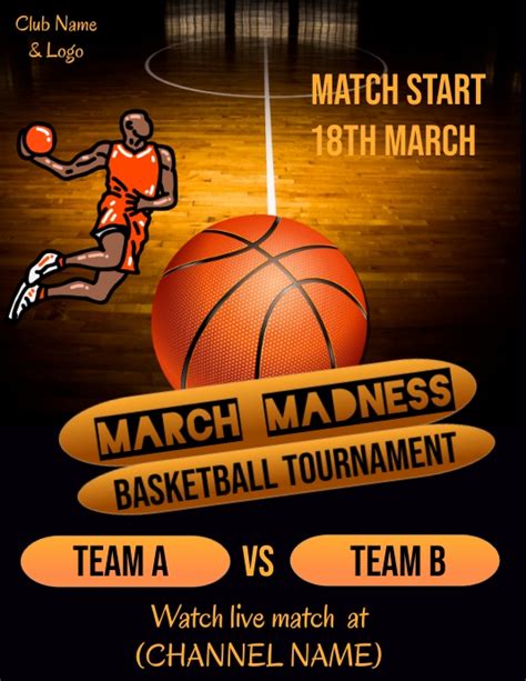 March Madness Basketball Tournament Flyer Template Postermywall
