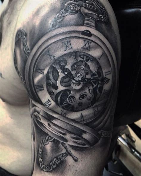 45 Best Realistic Pocket Watch Tattoo Images On Pinterest