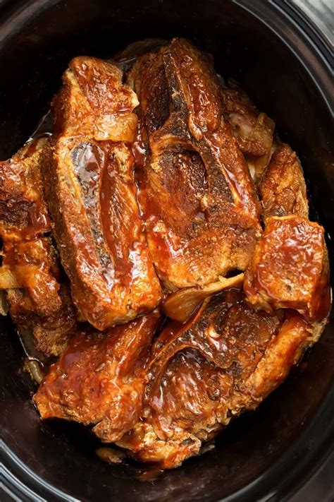 Easy Slow Cooker Country Style Bbq Ribs Just Recettes