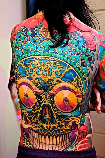 Psychedelic Skull Tattoo Tattoos Pinterest