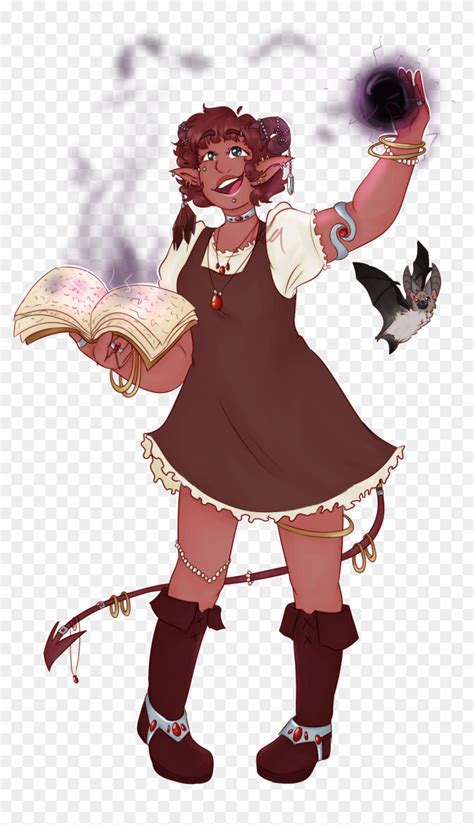 Oc Adorable Tiefling Necromancer And Her Tiefling Kid Hd Png