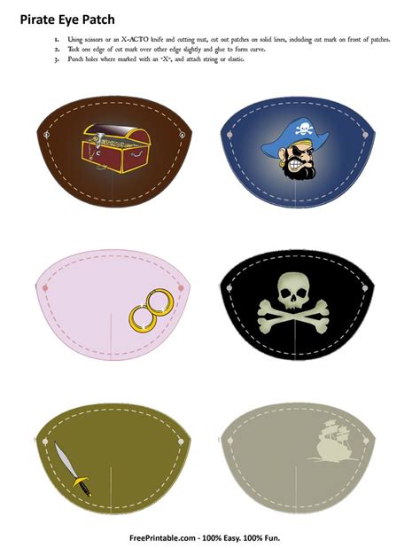 Customize Your Free Printable Pirate Eye Patches Pirate Eye Patches