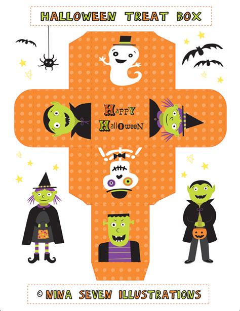 Nina Seven Free Printable Halloween Treat Boxes