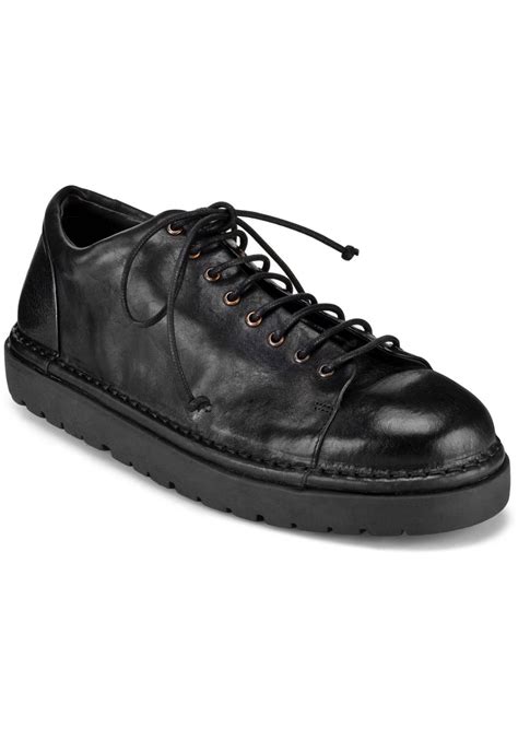 Marsèll Womens Fashion Lace Ups Shoes In Black Calf Leather Made In