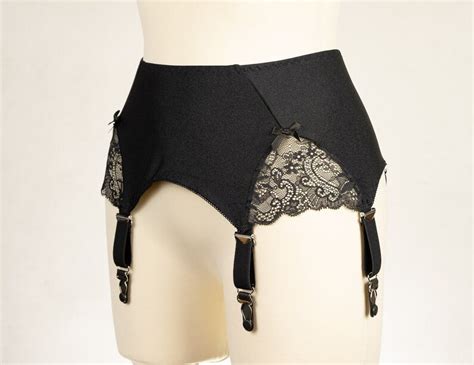 scarlett wide retro garter belt suspender belt with black lace etsy