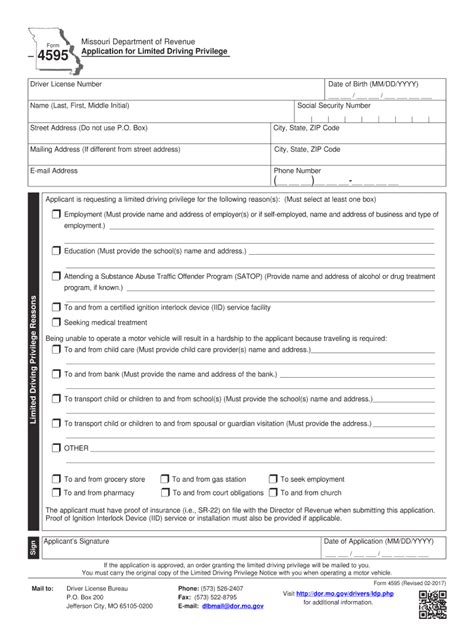 In order to obtain a hardship license, you must show proof of why you need to drive as soon as possible. 2017-2021 Form MO 4595 Fill Online, Printable, Fillable ...