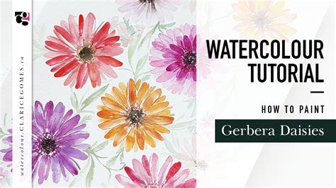 How To Paint Gerbera Daisies In Watercolour Hello Clarice Tutorials