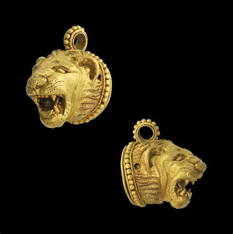 A Greek Gold Lion Head Pendant Classical Period Circa 5th 4th