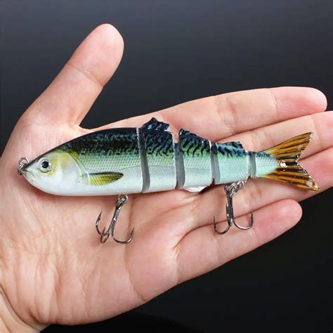 Section Jointed Bait Fishing Lure Swimbait Bass Shad Minnow Bionic