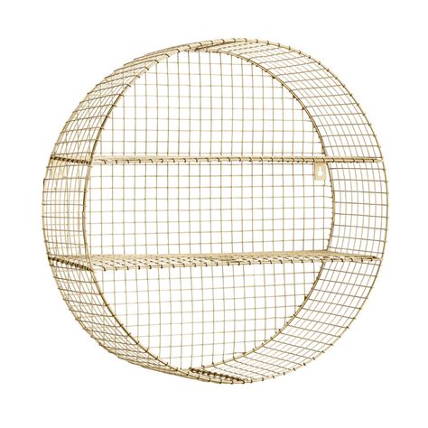 Privilege medium gold wall shelf gold color with matte finish. Round Gold Wire Shelf By Posh Totty Designs Interiors ...