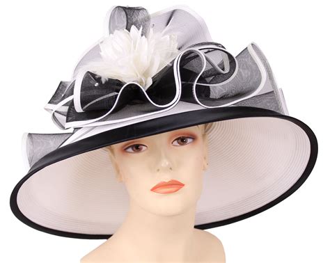 Straw Dress Church Derby Hats For Women In White And Black 94068