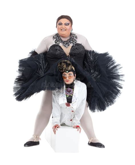 Two Drag Queens Having Fun Performing Together Stock Image Image Of