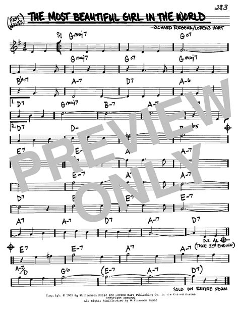 The Most Beautiful Girl In The World Sheet Music Direct