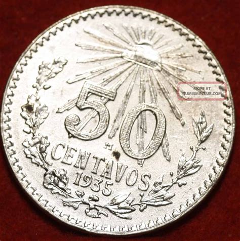 1935 Mexico 50 Centavos Silver Foreign Coin Sh