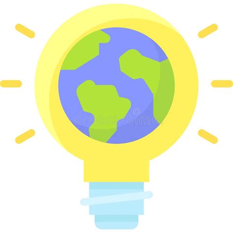 Earth Inside Light Bulb Icon Earth Day Related Vector Stock Vector