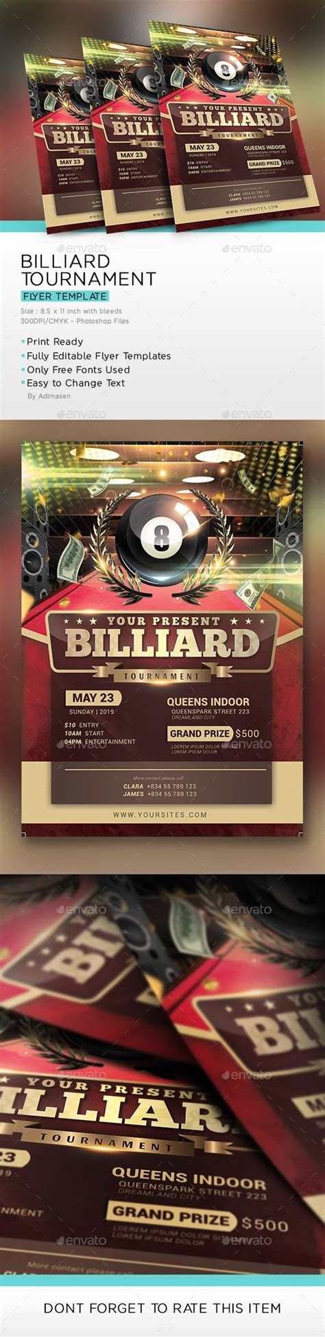 Billiard Tournament Flyer Event Flyer Templates Flyer Event Flyer