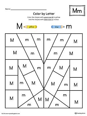 Buchstabe des modernen lateinischen alphabets. Uppercase Letter M Color-by-Letter Worksheet ...