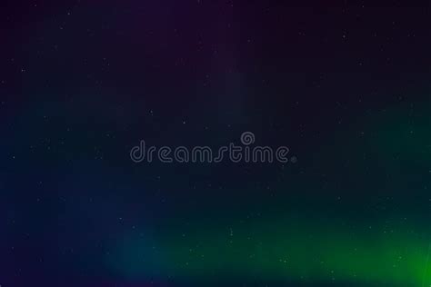 Aurora Borealis Northern Lights In The Night Sky With Stars Stock