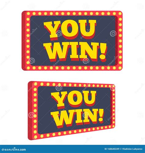 You Win Text Announce On Retro Or Vintage Light Bulb Frame Banner