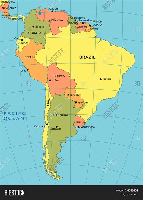 South America Map With Equator