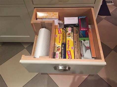 Paper Towel Hidden In Pull Drawer Kitchen Room Design Kitchen Cabinet