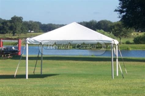 • 10' x 10' tent • adjustable height up to 11.5' • polyester tent canopy & collapsible steel frame • wheeled case, ground stakes & rope included. Rent 12 x 12 Frame Tents from CT Rental Center