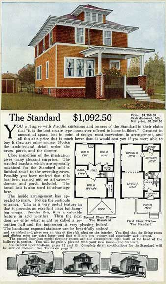 Shirtwaist Foursquare House The Standard Aladdin Home Plans For 1916