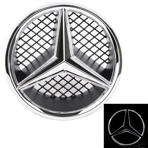 Mercedes Benz Led Emblem Front Grill White Light Car Star Logo Badge
