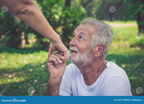 Happy Old Man In Love With Her Wife In The Park Stock Image Image Of