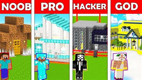 Minecraft Noob Vs Pro Vs Hacker Vs God Safest House