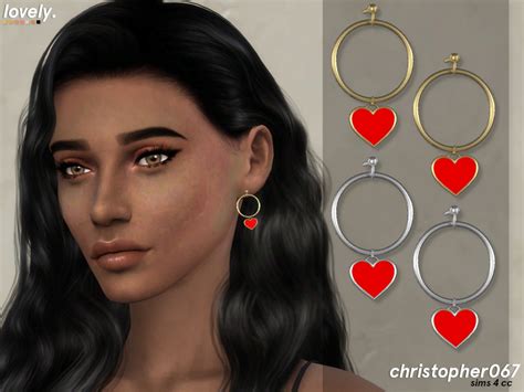 The Sims Resource Lovely Earrings Christopher067