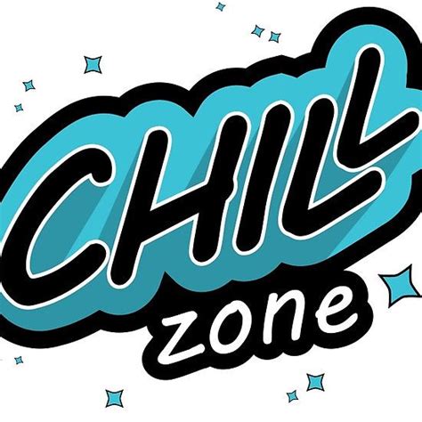 The Word Chill Zone Written In Black And Blue On A White Background