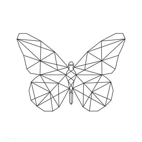 Linear Illustration Of A Butterfly Premium Image By