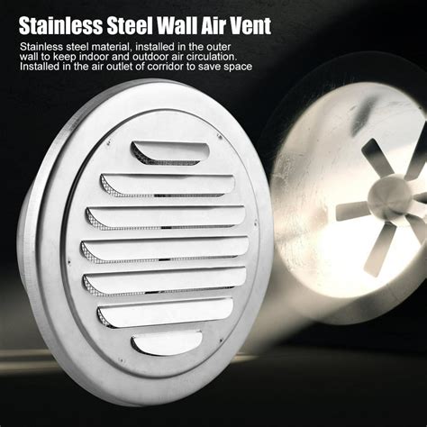 Tebru Stainless Steel Wall Air Vent Round Flat Grille Ducting