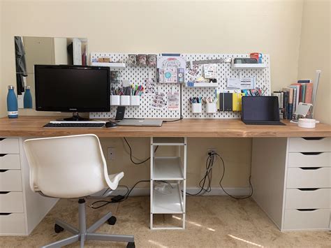 Plus learn the ikea alex hacks to avoid and which ones are smart to do. IKEA desk with Alex drawer, Jonaxel shelf, and Saljan countertop : ikeahacks