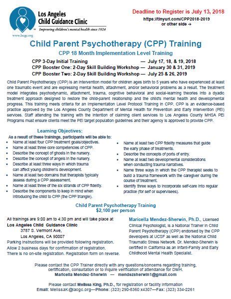 Child Parent Psychotherapy Cpp Implementation Level Protocol Training