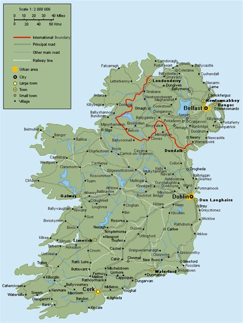 Old maps of ireland on old maps online. Ireland Road Map Showing Towns, Cities and Roads ...