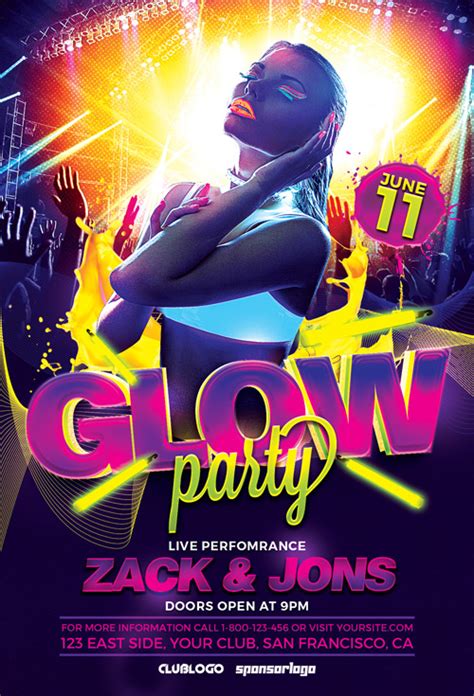 Download The Uv Glow Party Flyer Template