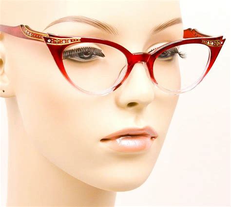 50s Retro Rita Cat Eye Gradient Ombre Wayfe Demi Pinup Clear Eyeglasses Frames Ebay