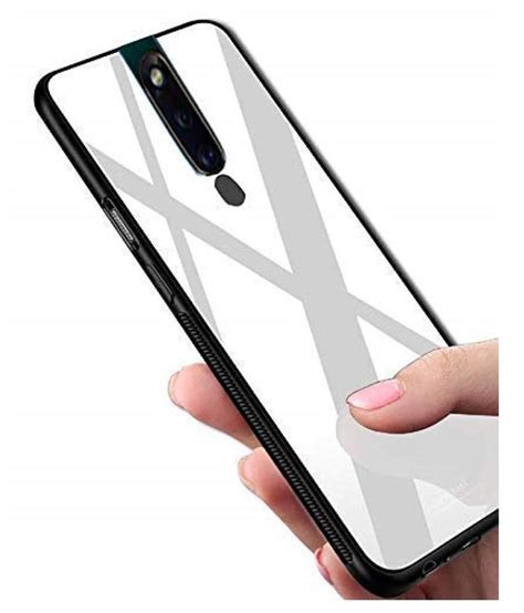 oppo f11 pro glass cover gemesha white tpu bumper back case plain back covers online at low