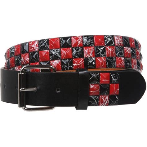 Snap On 1 12 Red Black Checkerboard Punk Rock Studded Belt Liked On