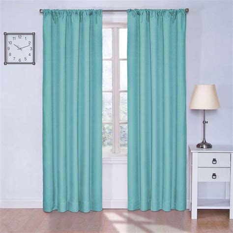 Eclipse Kendall Blackout Turquoise Curtain Panel 84 In Length